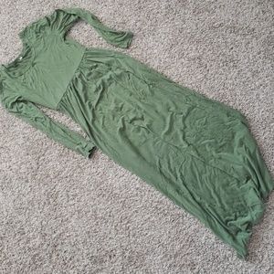 Long sleeve green maxi dress
